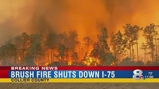 Brush fire shuts down Interstate 75 in southwest Florida