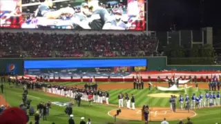 Cleveland Indians starting lineup introduced prior to Game 1 of ALCS