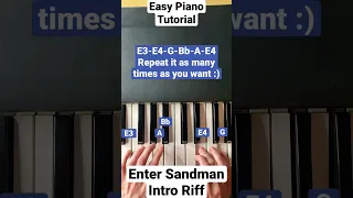 How To Play Enter Sandman Intro Riff - Easy Piano Tutorial #shorts #piano #pianotutorial #metallica