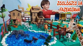 Zoológico de brinquedo| Fazendinha de brinquedo | Zebra Elefante Tigre Macaco Leão | Vaca Cavalo Boi