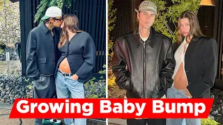 Pregnant Hailey Bieber Flaunts Bare Baby Bump With Justin Bieber