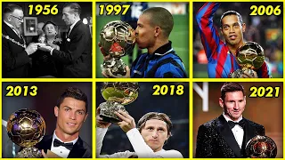 BALLON D'OR WINNERS FROM 1956-2021! (ALL BALLON D'OR WINNERS IN HISTORY) FT. MESSI, RONALDO, ZIDANE