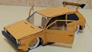 cardboard car volkswagen golf gti mk1/cardboard drift car