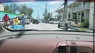 Driving around George Town Exuma, The Bahamas