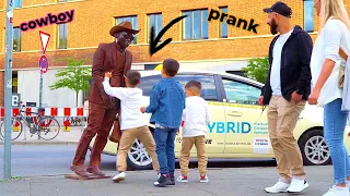 #Cowboy_prank .Statue Prank in Germany .funniest reactions.