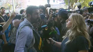 Paula Bernini de TN amenazada frente al Congreso