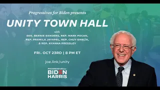 UNITY TOWN HALL WITH SEN. BERNIE SANDERS AND PROGRESSIVES FOR BIDEN (8PM ET)