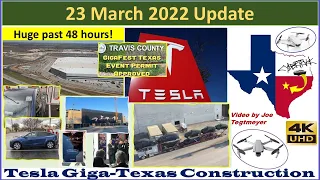 Tesla Gigafactory Texas 23 March 2022 Cyber Truck & Model Y Factory Construction Update (08:15AM)