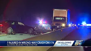 Police: Alcohol believed to be factor in wrong-way crash on I-74 that sent 7 to hospital