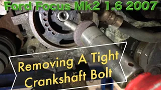 2007 Ford Focus 1.6 ..Removing  The Tight Crankshaft Bolt & Cambelt Replacement Overview