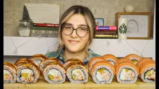 MUKBANG |РАБОТА ОНЛАЙН И НОВИНКИ NİNZA 2| SUSHI/ROLLS | не ASMR #суши #роллы #мукбанг #mukbang #asmr