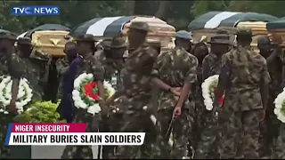 VIDEO: Nigerian Soldiers Who Died In Niger Helicopter Crash Buried In Abuja