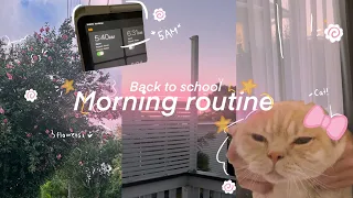 *FIRST DAY BACK AT SCHOOL*  Aesthetic school morning routine 🍥🐰☁️ | 5AM  , walks , sunrise