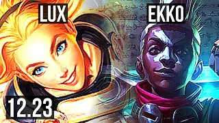 LUX vs EKKO (MID) | 4.1M mastery, 1100+ games, 3/1/6 | EUW Diamond | 12.23