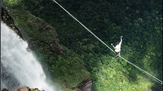 Jay Alvarrez rope walks highest waterfall in the world! (Venezuela 2024)