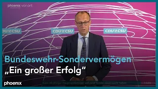 Friedrich Merz und Alexander Dobrindt zum Sondervermögen der Bundeswehr