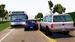 Car Overtaking Crashes Compilation #2 - BeamNG.Drive