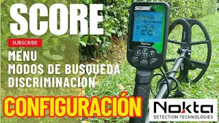 Detector de metales Score de Nokta Makro. Configuración, menú y características en Español