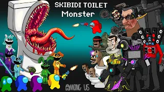 AMONG US FACES THE TOILET MONSTER AND SKIBIDI TOILET UPGRADE VERSION | amongus animation