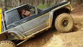 Mud Wheeling & Winching Auckland Off Road Adventure Woodhill Forest in TD42 Nissan Safari Winchtruck