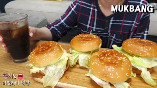 리얼먹방:) 내맘대로 만들다 실패한 데리버거 ★ ft. 빵보다 큰 고기패티ㅣTeriyaki sauce Beef BurgerㅣREAL SOUNDㅣASMR MUKBANGㅣ