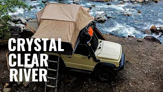 Car Camping near Abandoned mine - Relaxing crystal clear river sound - Suzuki Jimny JB74 - 035