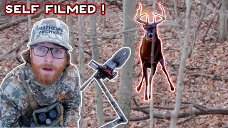 SELF FILMED HUNT | BIG OHIO 8 POINT BUCK SHOT WITH BOW | Ohio Whitetail Hunting