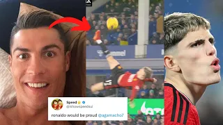 INSANE Reactions to Garnacho's Overhead kick Goal vs Everton | Everton vs Man United Highlights
