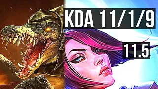 RENEKTON vs FIORA (TOP) | 11/1/9, Quadra, Legendary, 400+ games | KR Grandmaster | v11.5