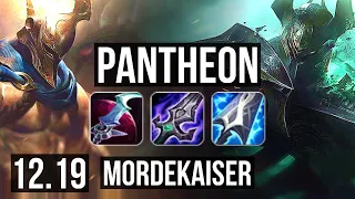 PANTHEON vs MORDEKAISER (TOP) | 1.6M mastery, 1000+ games, 20/4/15, Dominating | EUW Diamond | 12.19