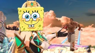 Pyra does a flip but it’s Spongbob