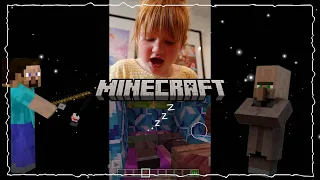 SOMEONE IS SLEEPING IN MY BED!! 🛏️ Niko fishes some Minecraft villagers out of Adley's Bed! #Shorts