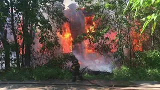 Пожар в Твери на улице Бориса Полевого