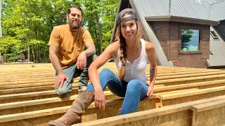 The Next Structural Beam, Plumbing & Ready For Subfloor | A-Frame Cabin Addition