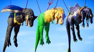 Dinosaur T Rex Vs Spinosaurus Vs I Rex Jurassic World Evolution Dinosaur War | New Dinosaur Movie