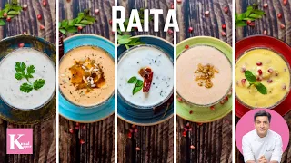 मिनटों में 5 तरह का रायता तैयार 5 Types of Raita | Indian Style Yogurt | Kunal Kapur Summer Recipes