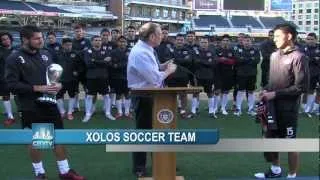 Mayor Filner Welcomes the Xolos Soccer Team