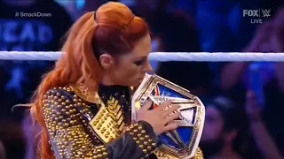 Charlotte and Becky exchanging the title belts - WWE SmackDown 22nd October 2021