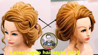 Latest international updo hairstyle 2019/ latest western  messy bun hairstyle / messy bun hairstyle