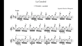 Agustín Barrios - La Catedral for Guitar (Score video)