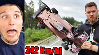 Paluten REAGIERT auf 1.100€ RC AUTO bei 242 Kmh gegen PFOSTEN geknallt