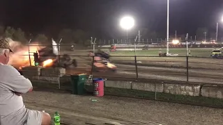 IRA Sprint Car Wreck at Wilmot Raceway