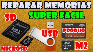 Como Reparar Memorias USB y Micro SD que (No Aparecen / Corruptas / RAW / Error de Formato) Fácil