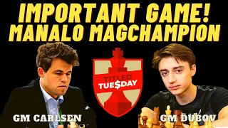 CRUCIAL GAME NG MGA IDOL KO! Carlsen vs Dubov! Titled Tuesday Blitz January 31 Late 2023