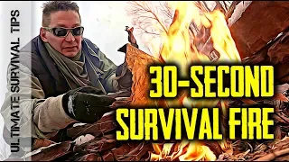 30-SECOND SURVIVAL FIRE - Make Fire in BAD WEATHER