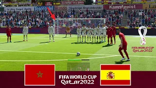 Morocco vs Spain - Penalty Shootout - FIFA World Cup 2022 - eFootball PES Gameplay