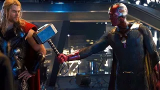 Avengers Age of Ultron (2015) - Vision lifts Thor's Hammer  Scene - Movie Clip HD [1080p]