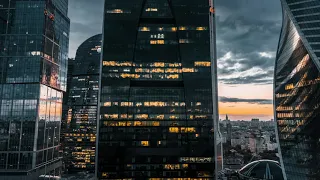 skyscrapers in the evening aerial by Timelab Pro Artgrid HD H264 HD