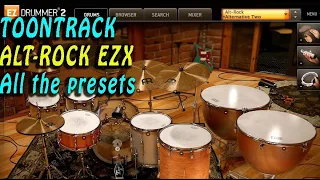 Toontrack Alt-rock EZX, Alt-rock EZX demo, Alt-rock EZX all the presets, HD, red button ! :)