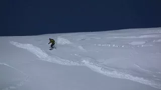 Snowboarding and skiing Freeride  Caught in an avalanche